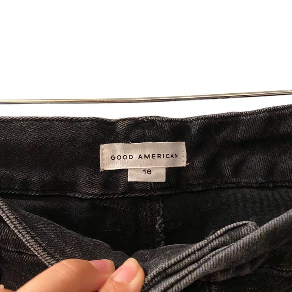 NWT Good American Good Waist Crop Distress Knee sz 16 - Picture 6 of 10